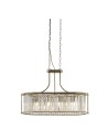Searchlight® I Пендел Victoria - Античен месинг и прозрачен кристал I 5 x E27 - 8095-5AB