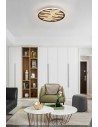 Searchlight® I LED плафон Equalise, матово черно и дърво I 1 x LED - 80980-49BK - 5