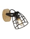 Searchlight® I Аплик Vision - матово черно, метал и дърво I 1 x E14 - 81698-1BK