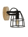 Searchlight® I Аплик Vision - матово черно, метал и дърво I 1 x E14 - 81698-1BK - 2