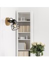 Searchlight® I Аплик Vision - матово черно, метал и дърво I 1 x E14 - 81698-1BK - 5