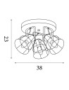 Searchlight® I Плафон Vision - матово черно метално и дървено покритие I 3 x E14 - 81698-3BK - 4