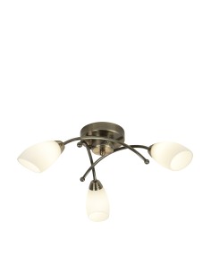 Searchlight® I Плафон Opera - Античен месинг и опалово стъкло I 3 x G9 - 8183-3AB - Цена | LEDs4economy