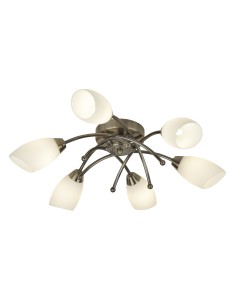 Searchlight® I Плафон Opera - Античен месинг и опалово стъкло I 6 x G9 - 8186-6AB - Цена | LEDs4economy