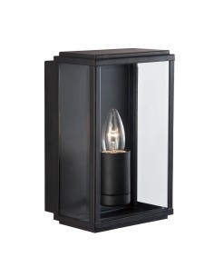 Searchlight® I Външен Аплик Box - черен метал и стъкло I 1 x E27 - 8204BK - Цена | LEDs4economy