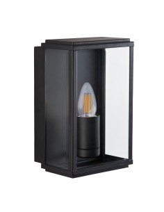 Searchlight® I Външен Аплик Box - черен метал и стъкло I 1 x E27 - 8204BK - Цена | LEDs4economy 2
