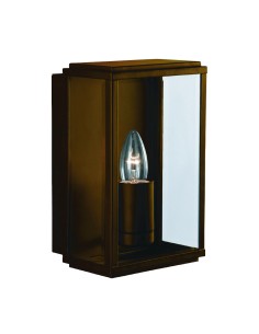 Searchlight® I Външен аплик Box - рустик кафява и стъклена I 1 x E27 - 8204RUS - Цена | LEDs4economy