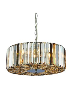 Searchlight® I Полилей Chapeau - Хром и смесено стъкло I 5 x E27 - 82101-5CC - Цена | LEDs4economy