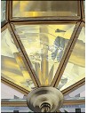 Searchlight® I Плафон Pisa III - Античен месинг и прозрачно фасетирано стъкло I 2 x E14 - 8235AB - 3