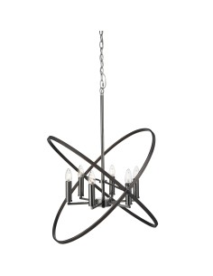 Searchlight® I Пендел Hoopla - калаен метал I 6 x E14 - 8246-6PW - Цена | LEDs4economy
