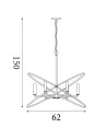 Searchlight® I Пендел Hoopla - калаен метал I 6 x E14 - 8246-6PW - 4