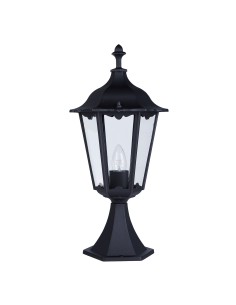 Searchlight® I Градински стълб Alex 55 см - копринено черен метал и стъкло, IP44 I 1 x E27 - 82503BK - Цена | LEDs4economy