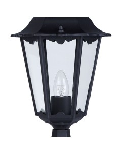 Searchlight® I Градински стълб Alex 55 см - копринено черен метал и стъкло, IP44 I 1 x E27 - 82503BK - Цена | LEDs4economy 2