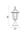 Searchlight® I Градински стълб Alex 55 см - копринено черен метал и стъкло, IP44 I 1 x E27 - 82503BK - 3