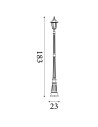 Searchlight® I Градински стълб Alex 183 см - копринено черен метал и стъкло, IP44 I 1 x E27 - 82508BK - 4
