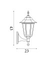Searchlight® I Фенер Alex - черен метал и стъкло I 1 x E27 - 82530BK - 4