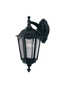 Searchlight® I Фенер Alex - черен метал и стъкло I 1 x E27 - 82531BK - Цена | LEDs4economy