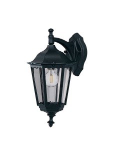 Searchlight® I Фенер Alex - черен метал и стъкло I 1 x E27 - 82531BK - Цена | LEDs4economy 2