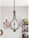 Searchlight® I Пендел Lodge - сатенено сребрист метал I 5 x E14 - 82915-5SS - 5