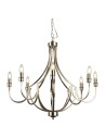 Searchlight® I Пендел Lodge - сатенено сребрист метал I 8 x E14 - 82918-8SS