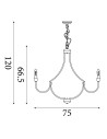 Searchlight® I Пендел Lodge - сатенено сребрист метал I 8 x E14 - 82918-8SS - 4