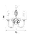 Searchlight® I Аплик Zanzibar - Античен месинг, метал I 2 x E14 - 8392-2 - 4