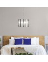 Searchlight® I Пендел Alexandra - сатенено сребро и стъкло Aquatex I 5 x E14 - 8405-5SS - 5