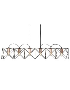Searchlight® I Пендел Anthea - черен метал и мед I 6 x E27 - 8416-6BK - Цена | LEDs4economy