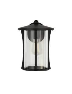 Searchlight® I Външен аплик Pagoda - черен метал и прозрачно стъкло I 1 x E27 - 8477BK - Цена | LEDs4economy 2