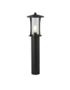 Searchlight® I Градински стълб Pagoda - черен метал и прозрачно стъкло I 1 x E27 - 8478-730