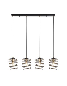 Searchlight® I Пендел Spring - черен метал и злато I 4 x E14 - 85583-4BGO - Цена | LEDs4economy