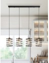 Searchlight® I Пендел Spring - черен метал и злато I 4 x E14 - 85583-4BGO - 5