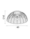 Searchlight® I Vision Cage плафон - матово черно метално покритие I 3 x E27 - 85981-3BK - 4