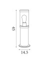 Searchlight® I Градински стълб Bakerloo - черен метал и поликарбонат I 1 x E27 - 8631-450 - 4