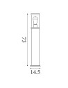 Searchlight® I Градински стълб Bakerloo - черен метал и поликарбонат I 1 x E27 - 8631-730 - 4