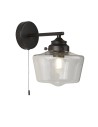 Searchlight® I Аплик School House - черен метал и прозрачно стъкло I 1 x E27 - 8708-1BK