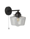 Searchlight® I Аплик School House - черен метал и прозрачно стъкло I 1 x E27 - 8708-1BK - 2