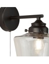 Searchlight® I Аплик School House - черен метал и прозрачно стъкло I 1 x E27 - 8708-1BK - 3