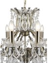 Searchlight® I Полилей Paris - Античен месинг, метал и прозрачен кристал I 12 x E14 - 87312-12AB - 3