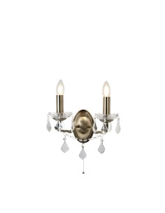 Searchlight® I Аплик Paris - античен месинг, метал и прозрачен кристал I 2 x E14 - 8732-2AB - Цена | LEDs4economy