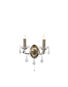Searchlight® I Аплик Paris - античен месинг, метал и прозрачен кристал I 2 x E14 - 8732-2AB - Цена | LEDs4economy 2