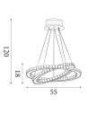 Searchlight® I Пендел Clover LED - хром и прозрачно стъкло I 1 x LED - 8757-168CC - 3