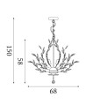 Searchlight® I Пендел Bouquet - хромиран метал и кристал I 7 x E14 - 8807-7CC - 4
