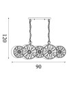 Searchlight® I Пендел Wagon Wheel Bar - бронзов метал, прозрачно/кехлибарено стъкло I 10 x G9 - 88210-10BZ - 4