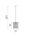 Searchlight® I Пендел Elise - хромиран метал и кристал I 1 x E27 - 8831CC - 4