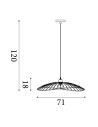Searchlight® I Пендел Wave - черен метал I x E27 - 88550BK - 4