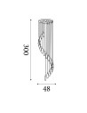 Searchlight® I Пендел Sculptured Ice - хром, прозрачен кристал I 20 x G4 - 888-20 - 3