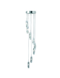 Searchlight® I Пендел Sculptured Ice - хром и стъкло I 8 x G4 - 888-8 - Цена | LEDs4economy
