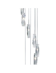 Searchlight® I Пендел Sculptured Ice - хром и стъкло I 8 x G4 - 888-8 - Цена | LEDs4economy 2