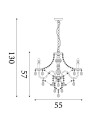 Searchlight® I Пендел Marie Therese - прозрачно стъкло и акрил I 5 x E14 - 8885-5CL - 4